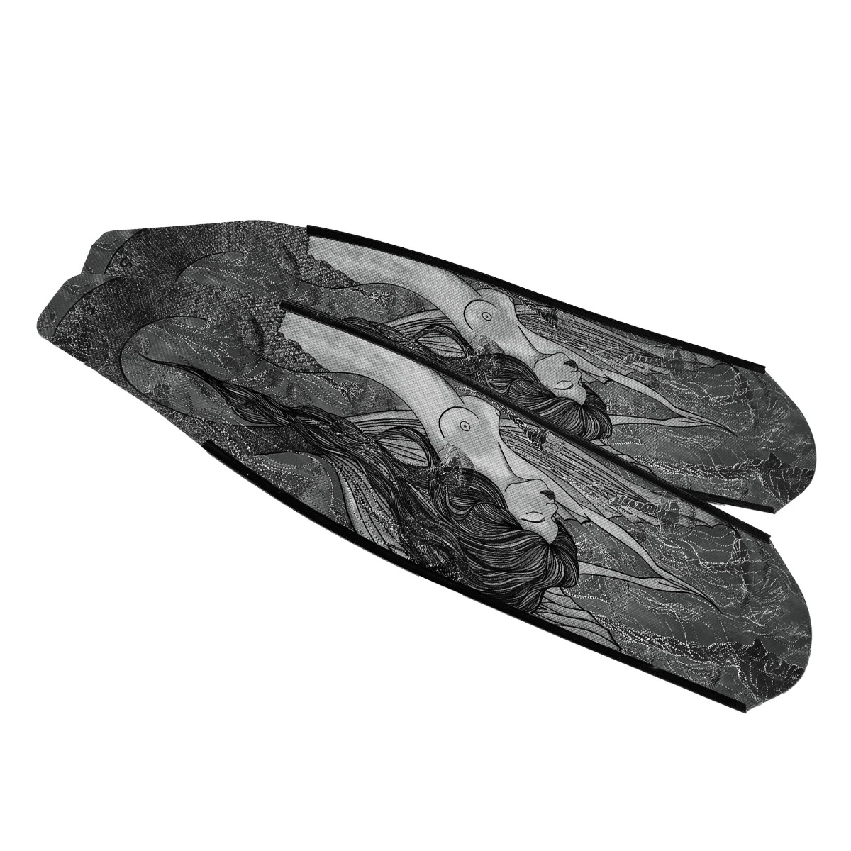 DiveR Mermaid Monochrome Carbon Fiber Long Fin Blades 1 DiveR Mermaid Monochrome Carbon Fiber Long Fin Blades