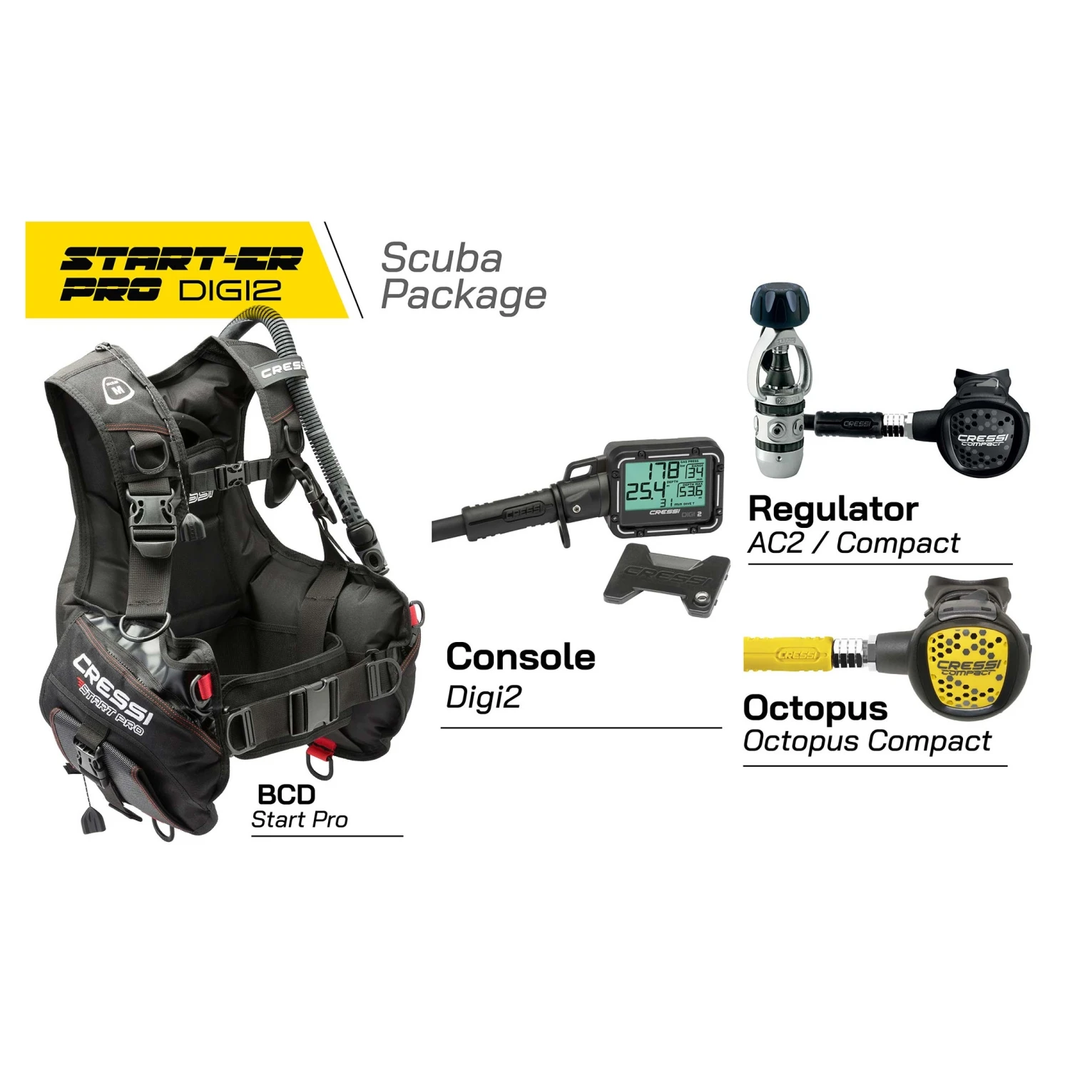 Cressi Start-er Pro Digi2 Package 2 Cressi Start-er Pro Digi2 Package - Image 2